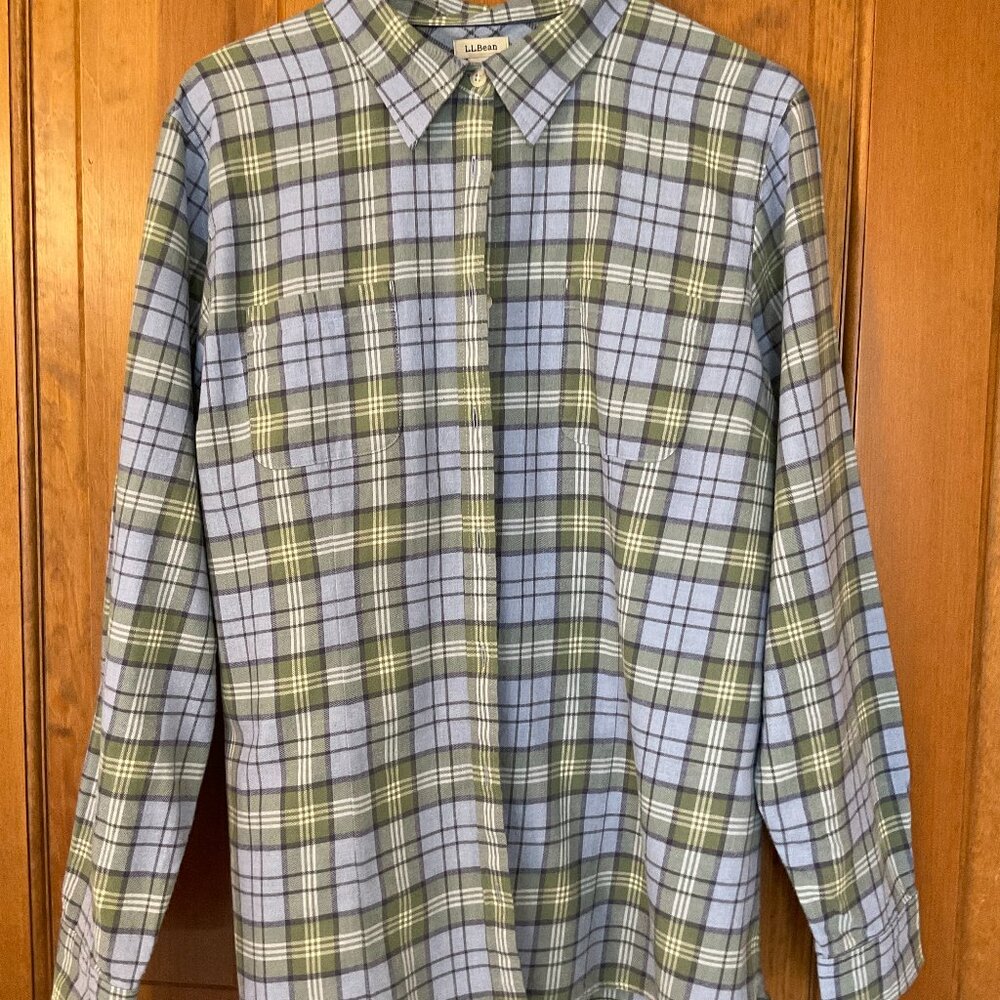 LL Bean Women's 100% Cotton Flannel Shirt Size XL Regular